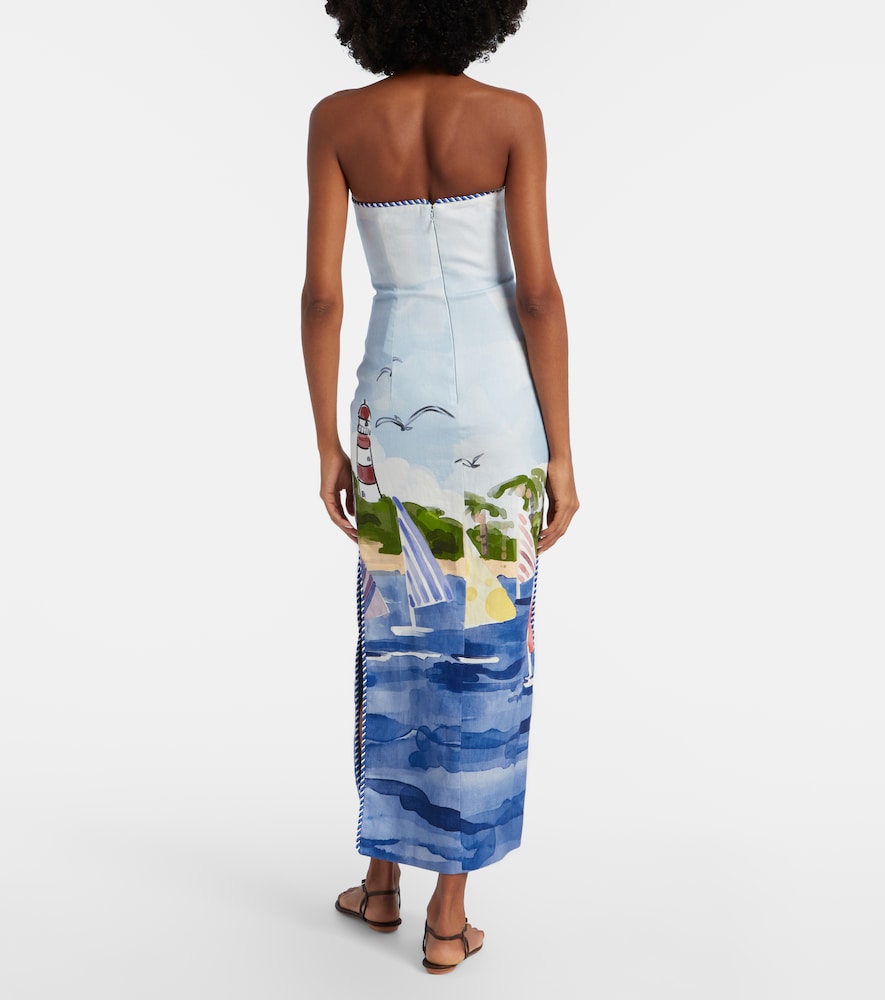 Leo Lin Leo Lin Bedrucktes Bustier-kleid Ava Aus Leinen 