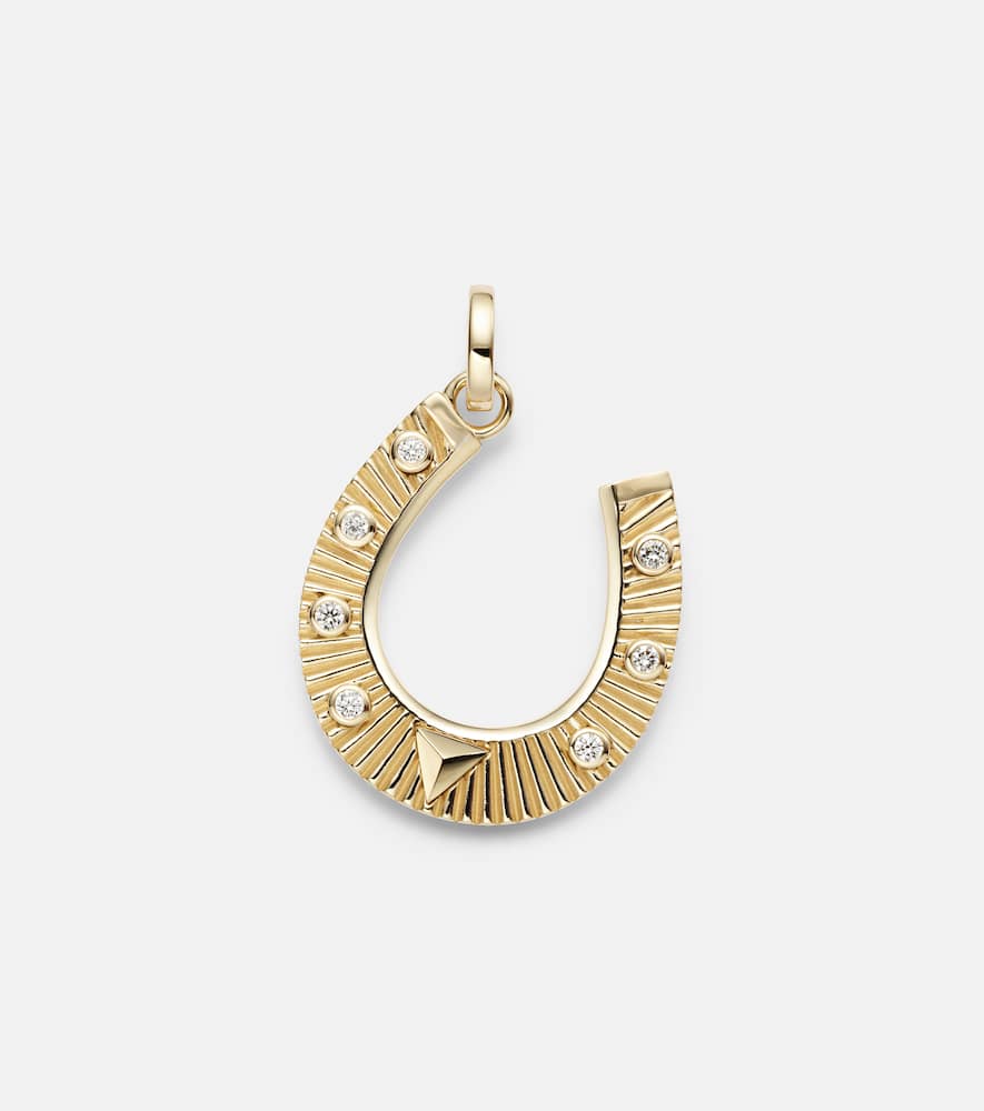 Foundrae 18kt Gold Pendant With Diamonds In Gold