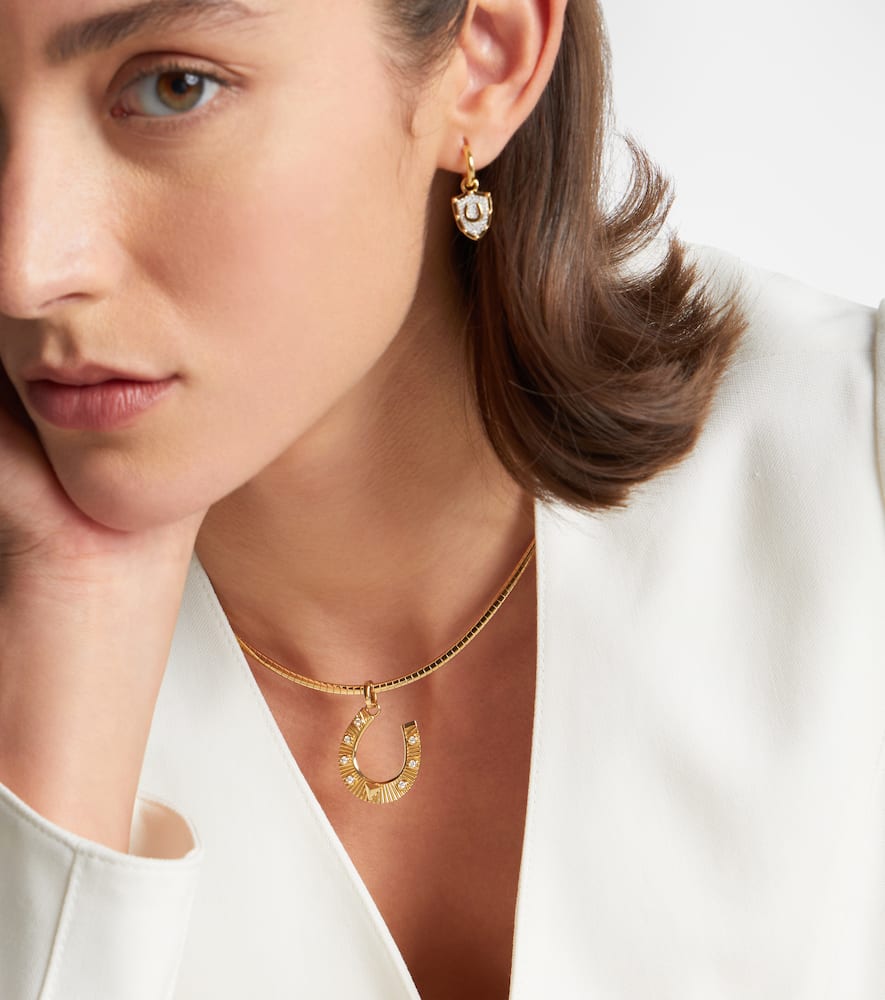 Foundrae 18kt Gold Pendant With Diamonds In Gold