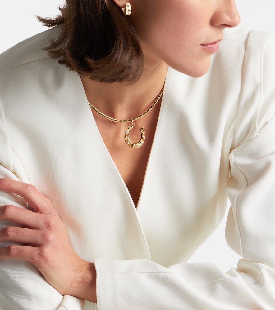 Foundrae 18kt Gold Pendant With Diamonds In Gold