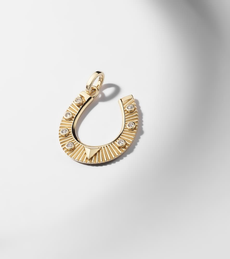 Foundrae 18kt Gold Pendant With Diamonds In Gold