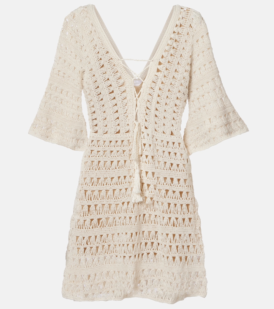 Anna Kosturova Crochet Cotton Minidress