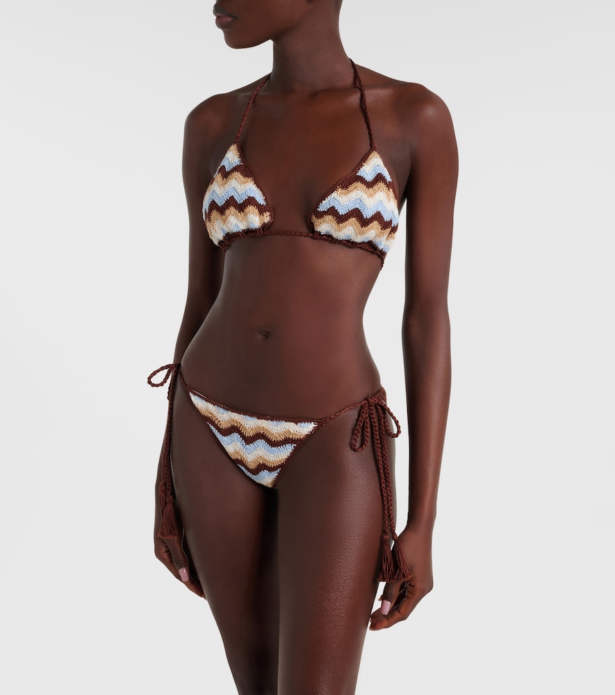 Anna Kosturova Summer Chevron crochet cotton bikini top