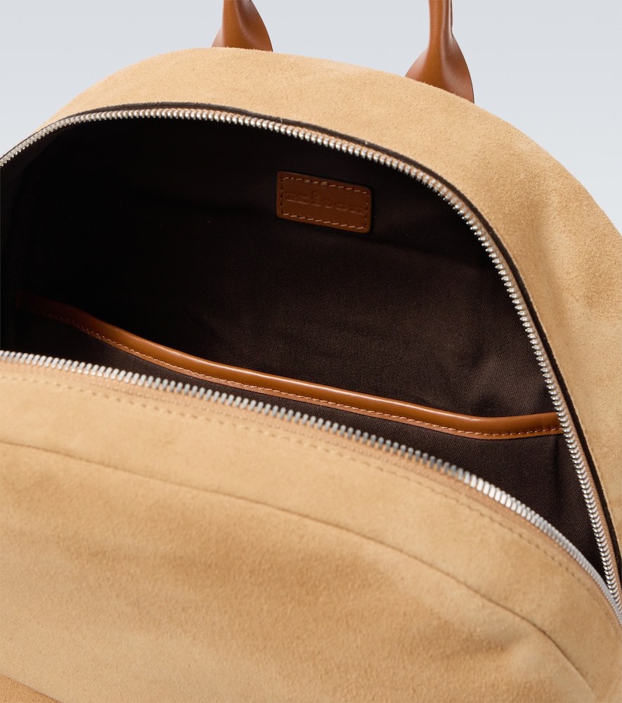  Kiton Kiton Rucksack Aus Veloursleder Mit Leder 
