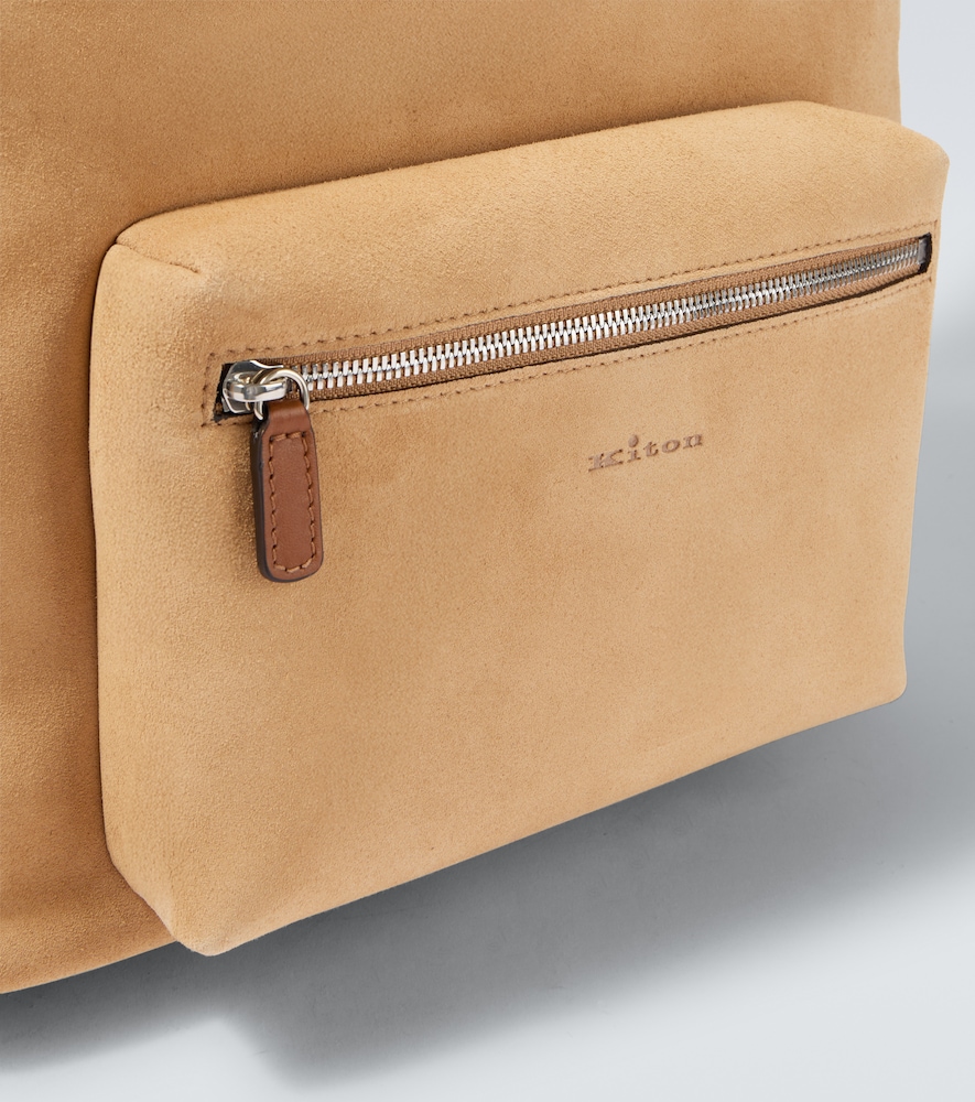  Kiton Kiton Rucksack Aus Veloursleder Mit Leder 