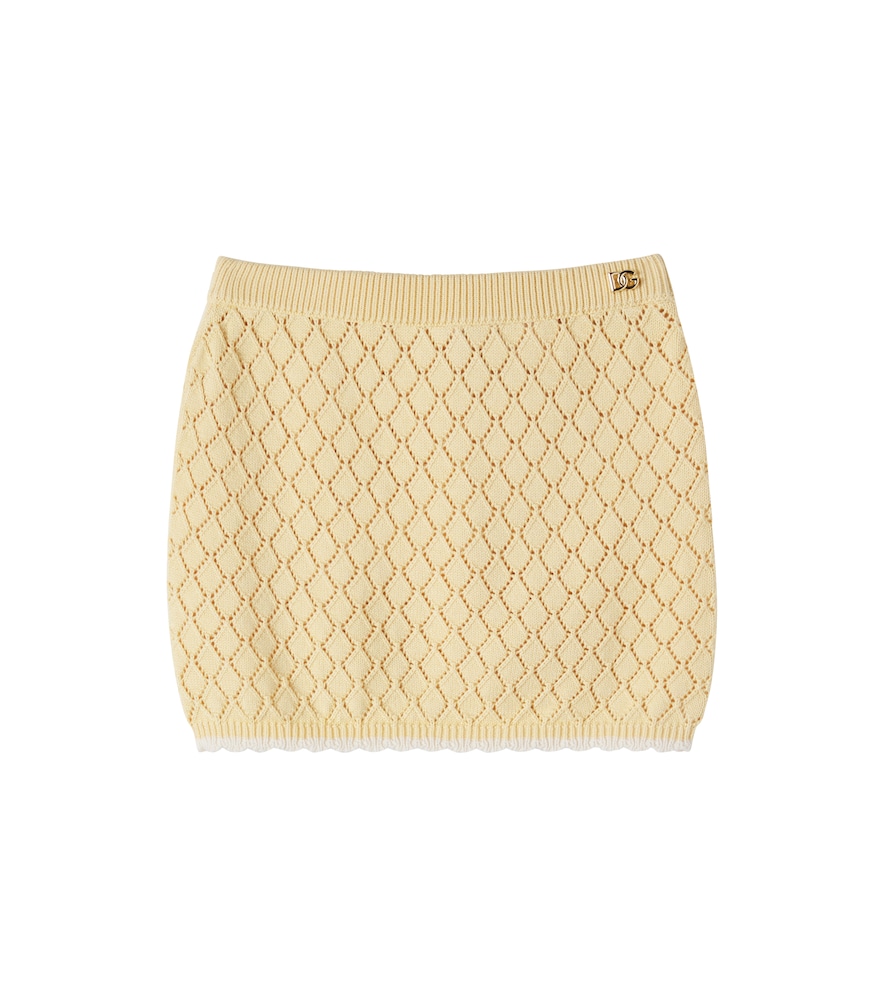 Dolce&Gabbana Kids Open-knit cotton skirt