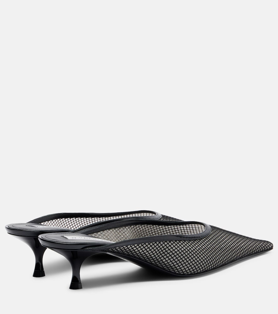  Victoria Beckham Victoria Beckham Leather-trimmed Mesh Mules 