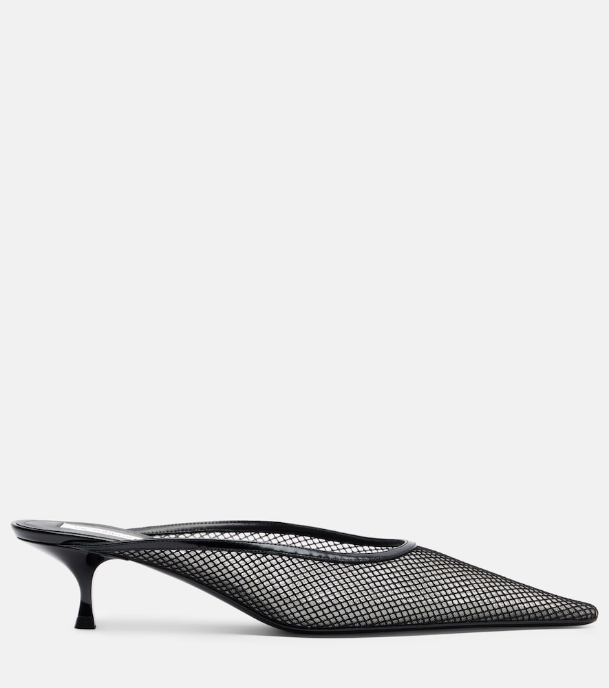  Victoria Beckham Victoria Beckham Leather-trimmed Mesh Mules 