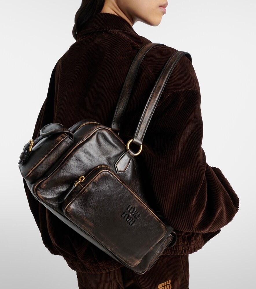 Miu Miu Pocket leather shoulder bag