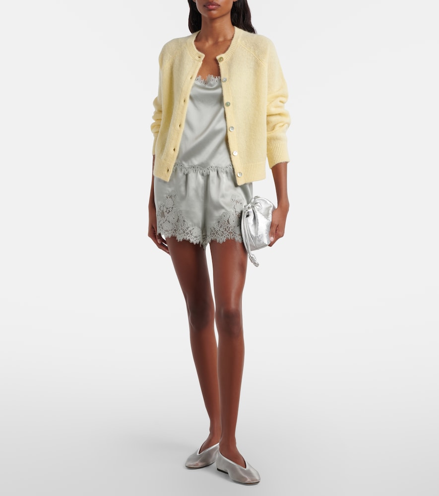 Dôen Iona lace-trimmed silk shorts