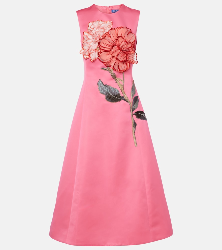 Leo Lin Cleo floral-appliqué cocktail dress