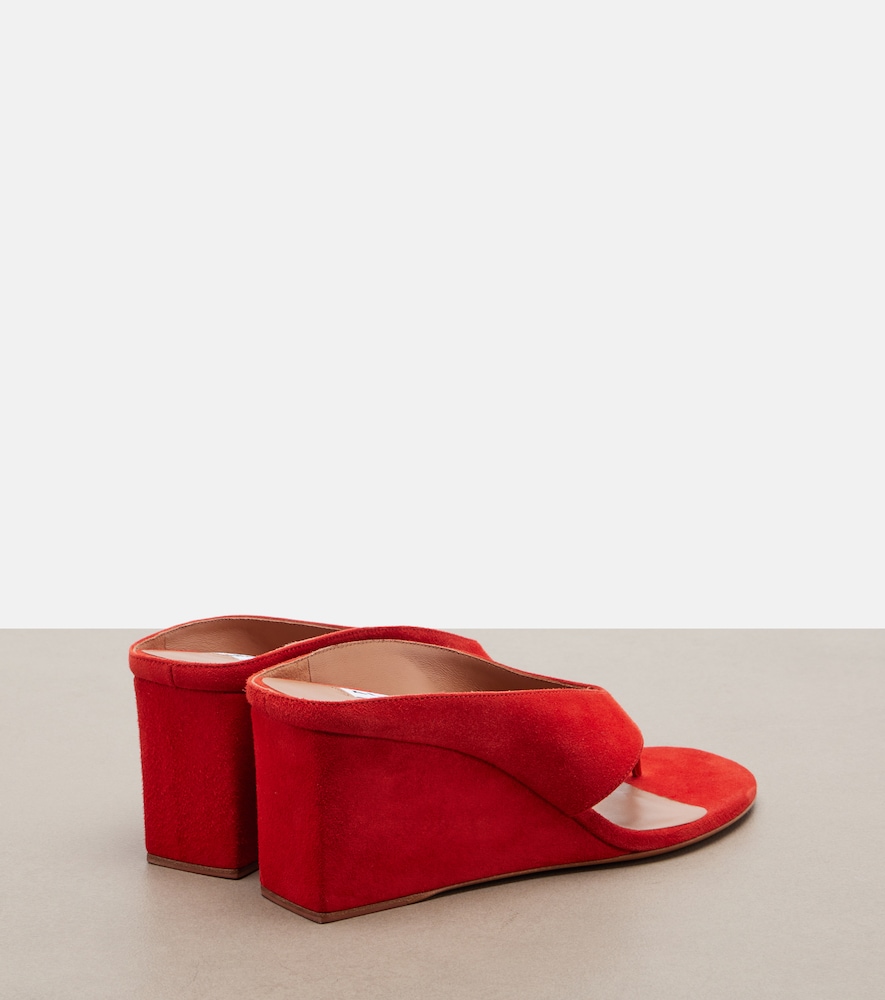  Alaia Alaã¯a Cube Suede Wedge Thong Sandals 