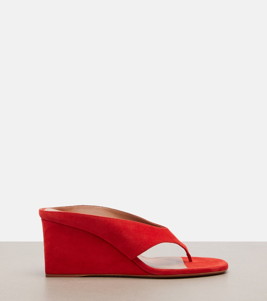  Alaia Alaã¯a Cube Suede Wedge Thong Sandals 