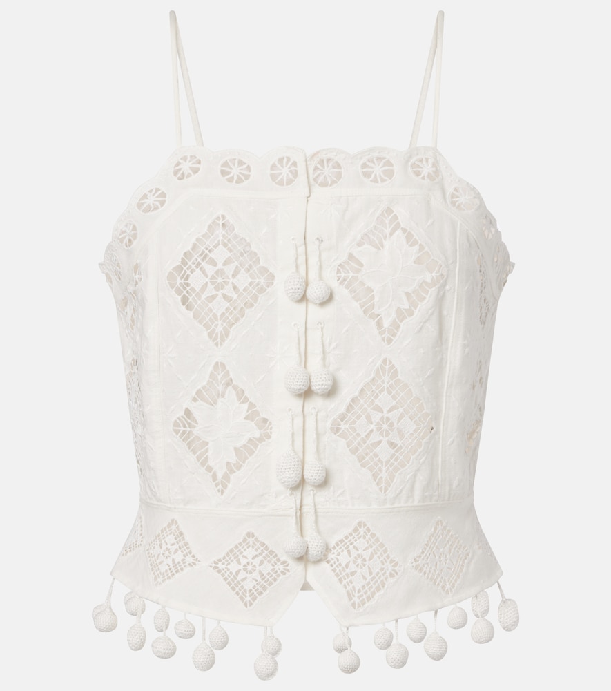 Isabel Marant Nellsy cotton and linen crop top
