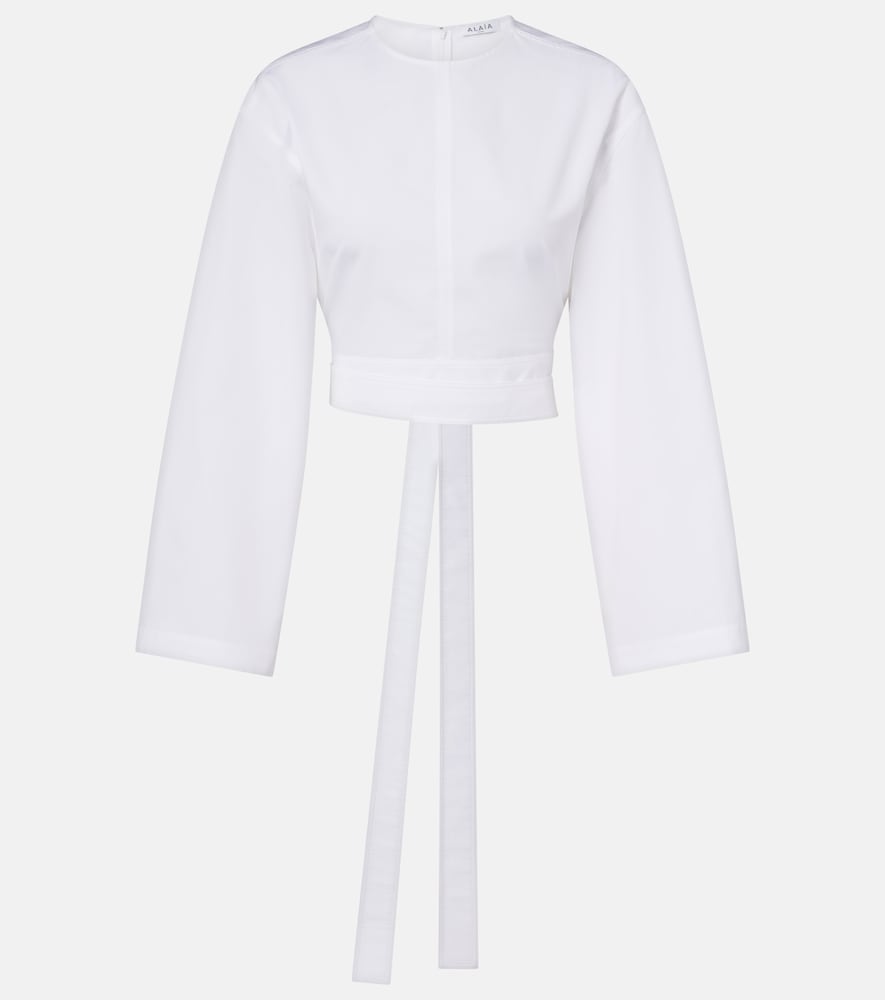 Alaia Donna Ala簿A Top In Popeline Di Cotone Bianco It Taglia 42- Mytheresa