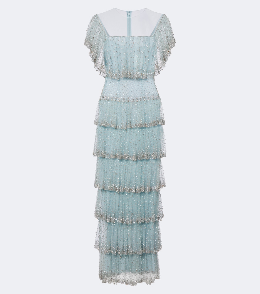 Costarellos Robe longue à cristaux
