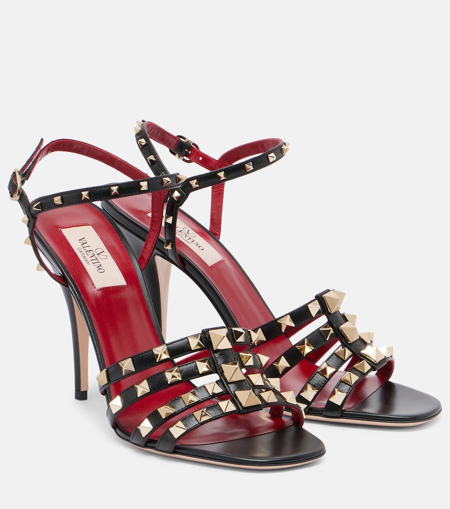 Sandalen Rockstud aus Metallic-Leder