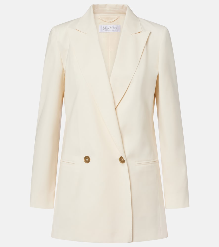 Max Mara Blazer Aus Schurwolle Einfarbig Damen Weiß Mittel