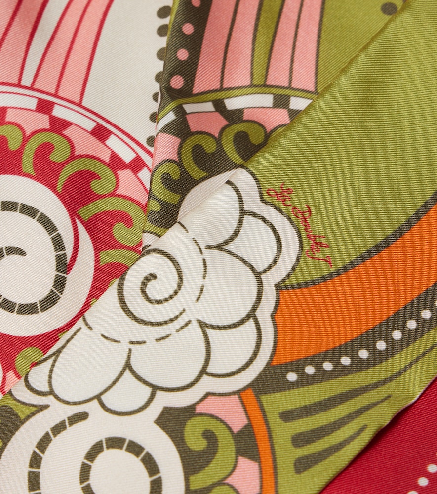 La DoubleJ Fringed printed silk scarf | Thumbnail 3