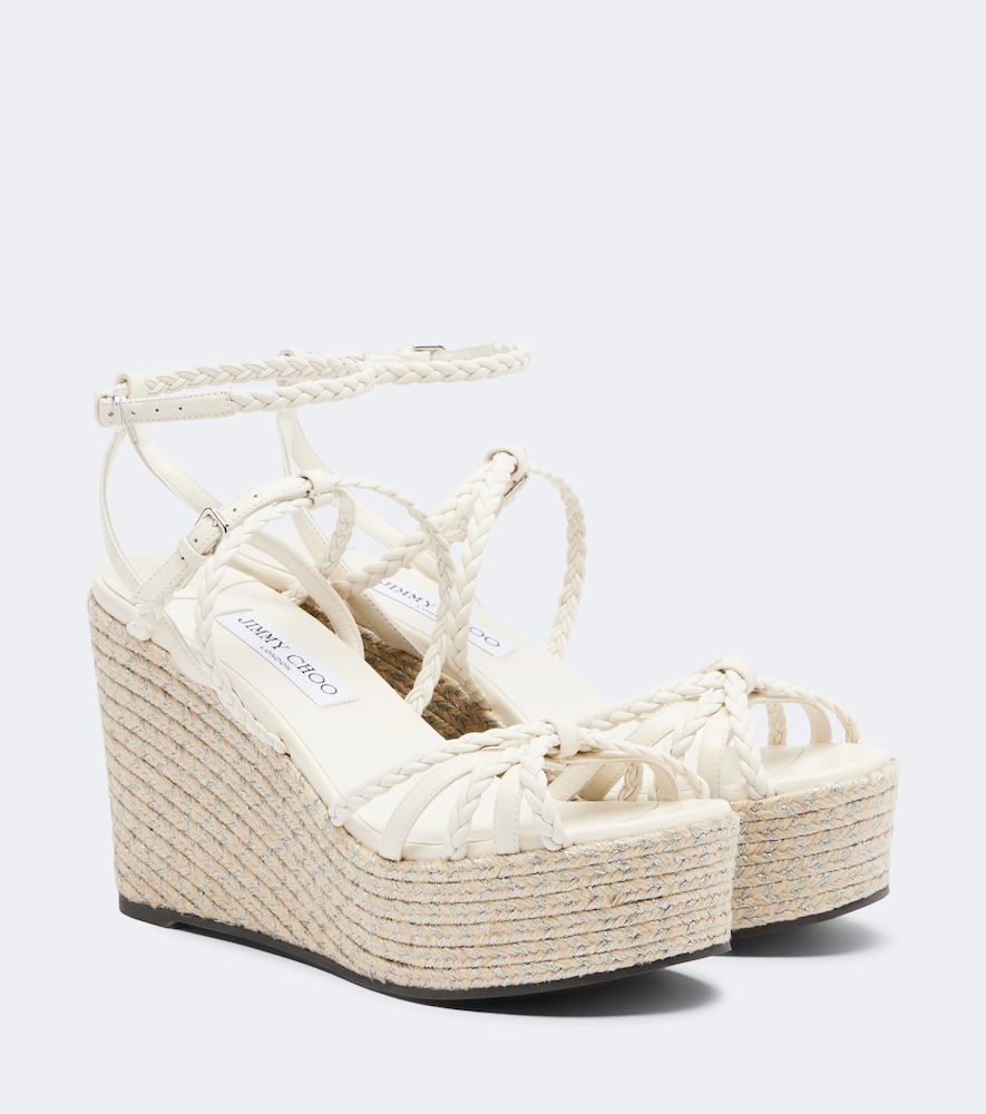 Sandali con zeppa Nyra in pelle intrecciata
