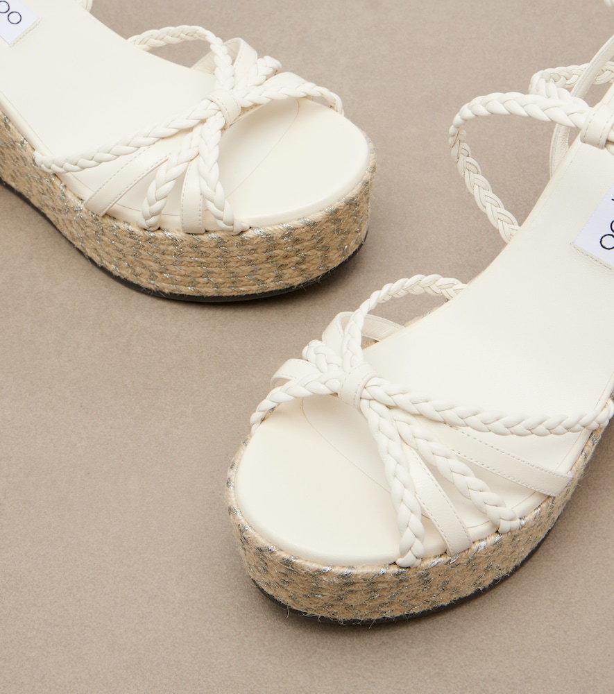 Nyra Braided Leather Espadrille Wedges