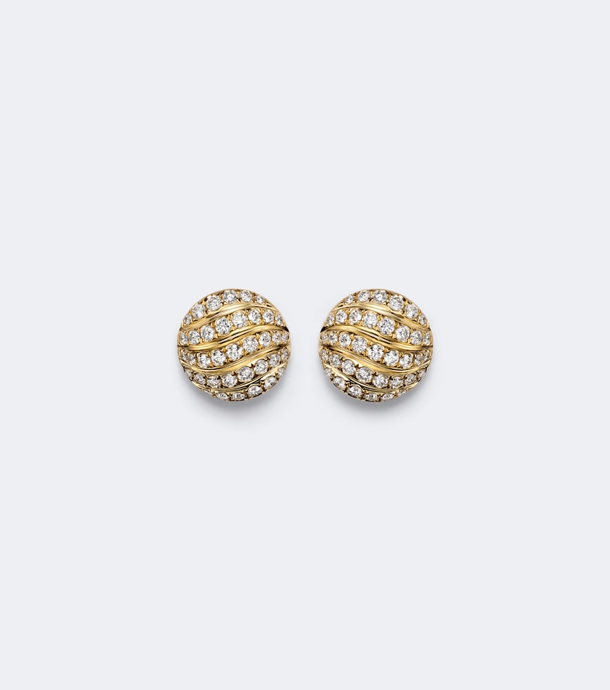 David Yurman Sculpted Cable 18kt Gold Earrings With Diamonds