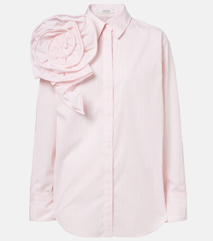 Dorothee Schumacher Striped Power floral-appliqué cotton-blend blouse
