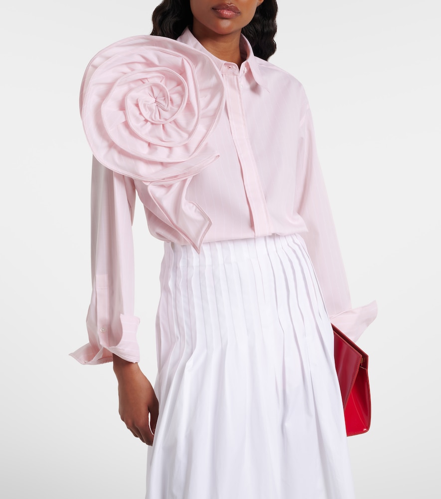 Dorothee Schumacher Striped Power floral-appliqué cotton-blend blouse
