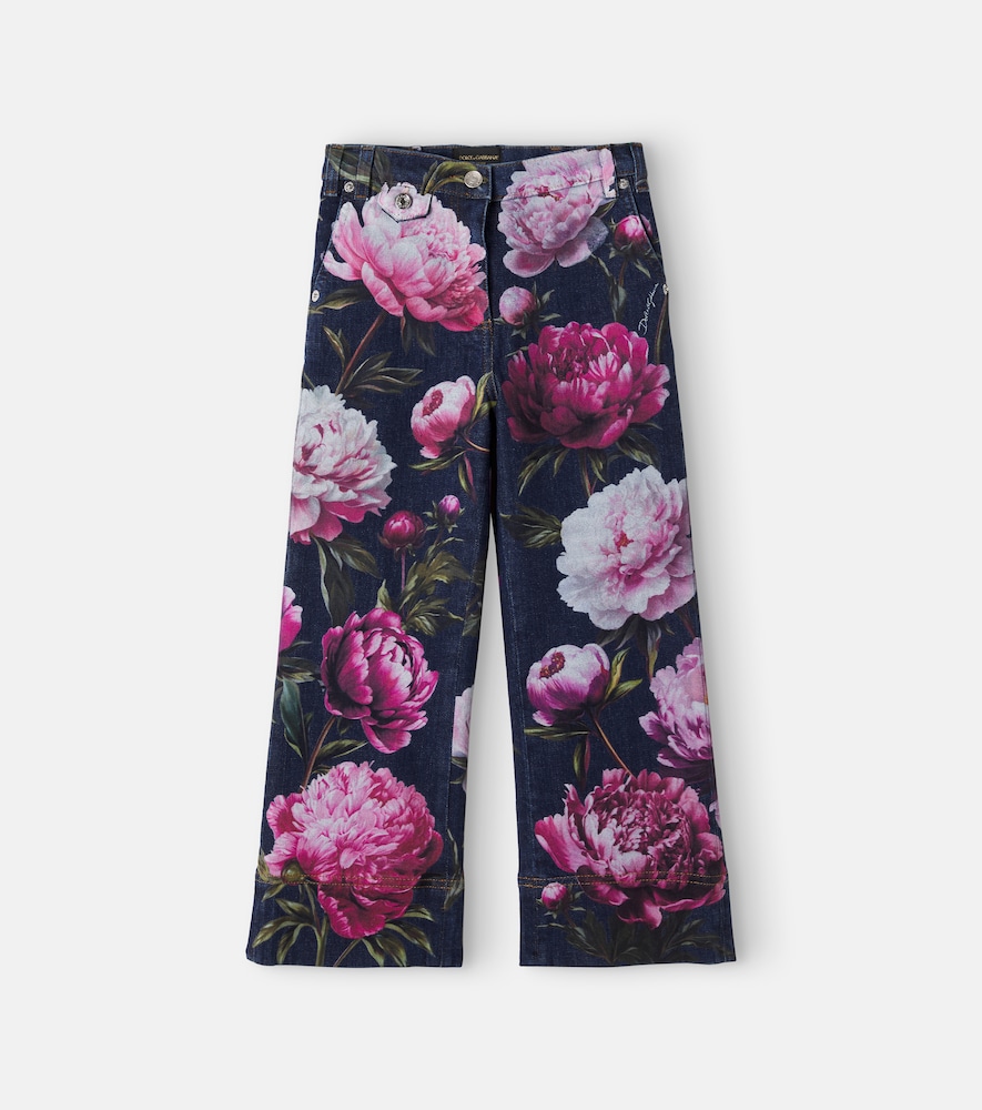 Jeans con stampa floreale
