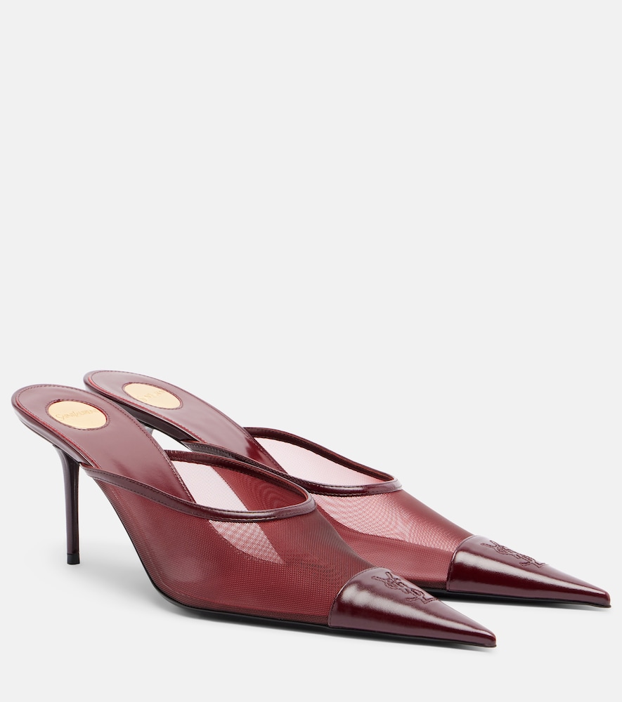 Mules Renée aus Mesh und Leder