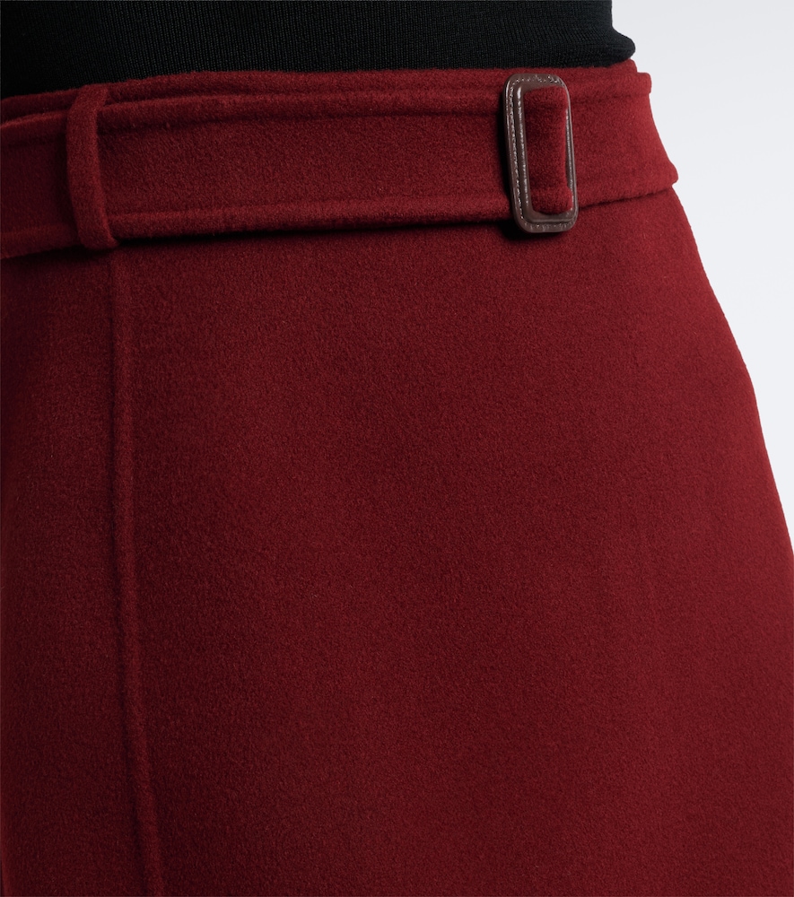 'S Max Mara Belted Virgin Wool Pencil Skirt