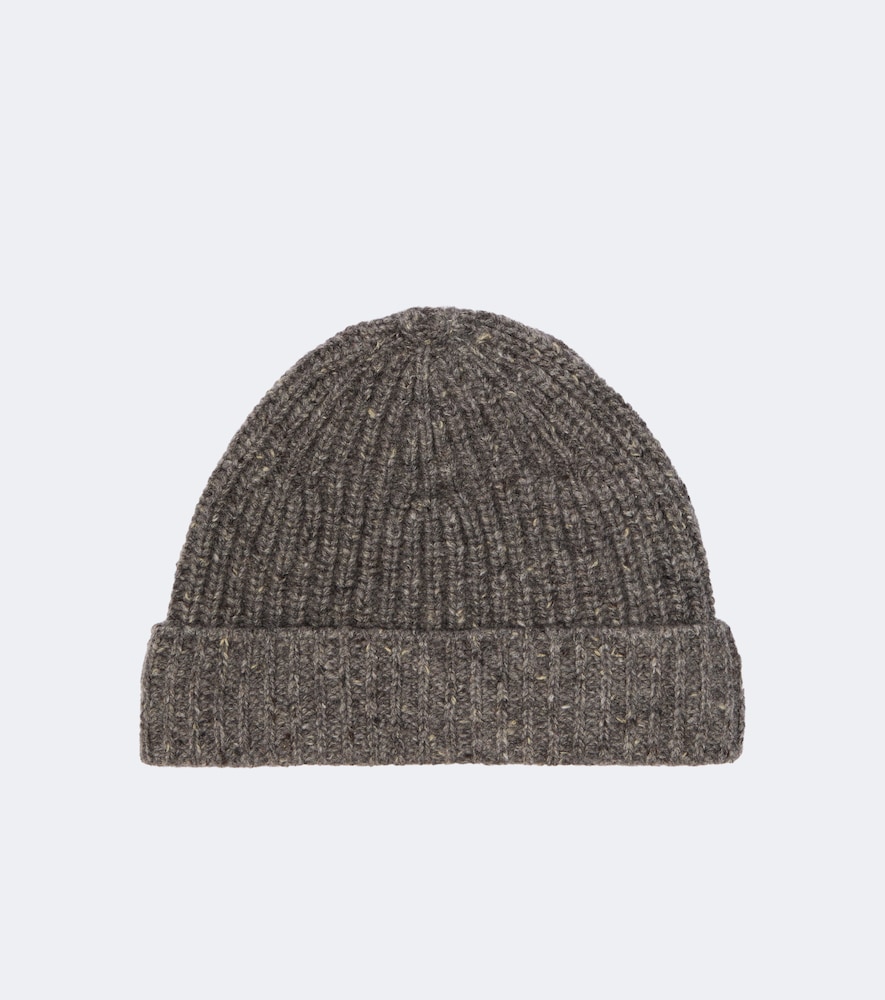 Auralee Ribbed-knit Cashmere Beanie In Grey