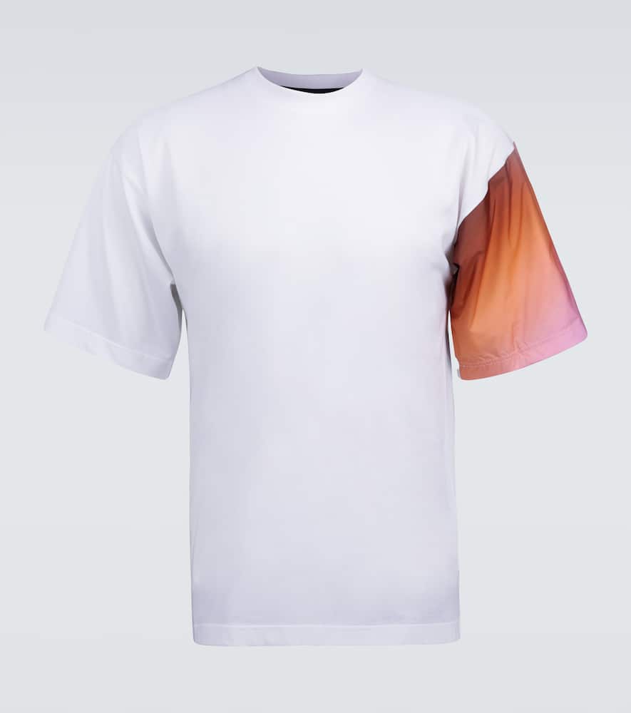 Prada Contrast-sleeve T-shirt In White