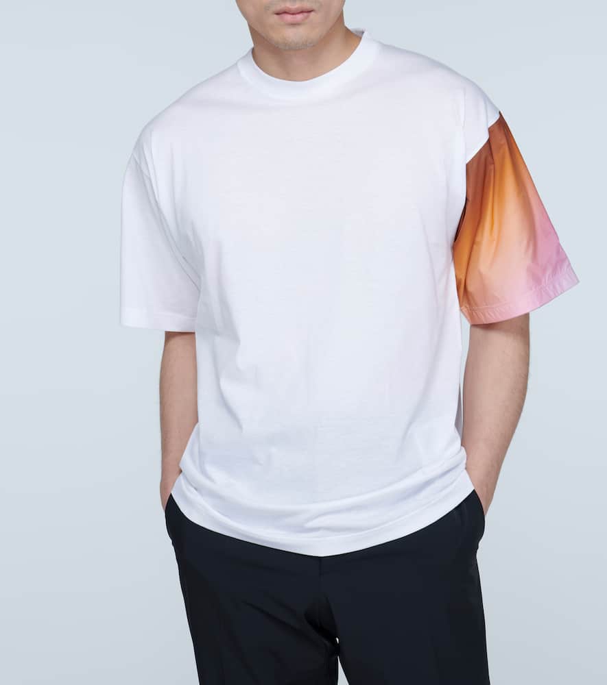 Prada Contrast-sleeve T-shirt In White