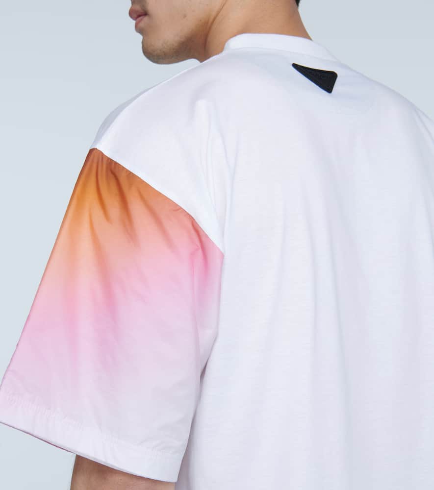 Prada Contrast-sleeve T-shirt In White