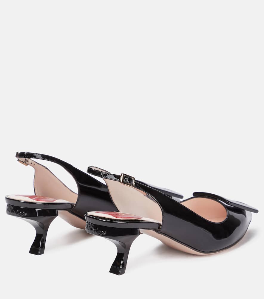 Roger Vivier Virgule Leather Slingback Pumps In 黑色