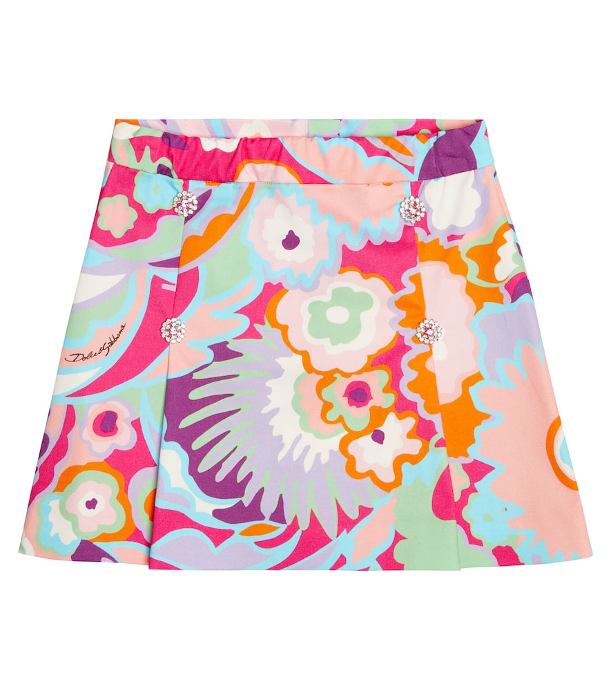 Dolce & Gabbana Kids Floral printed embellished skirt