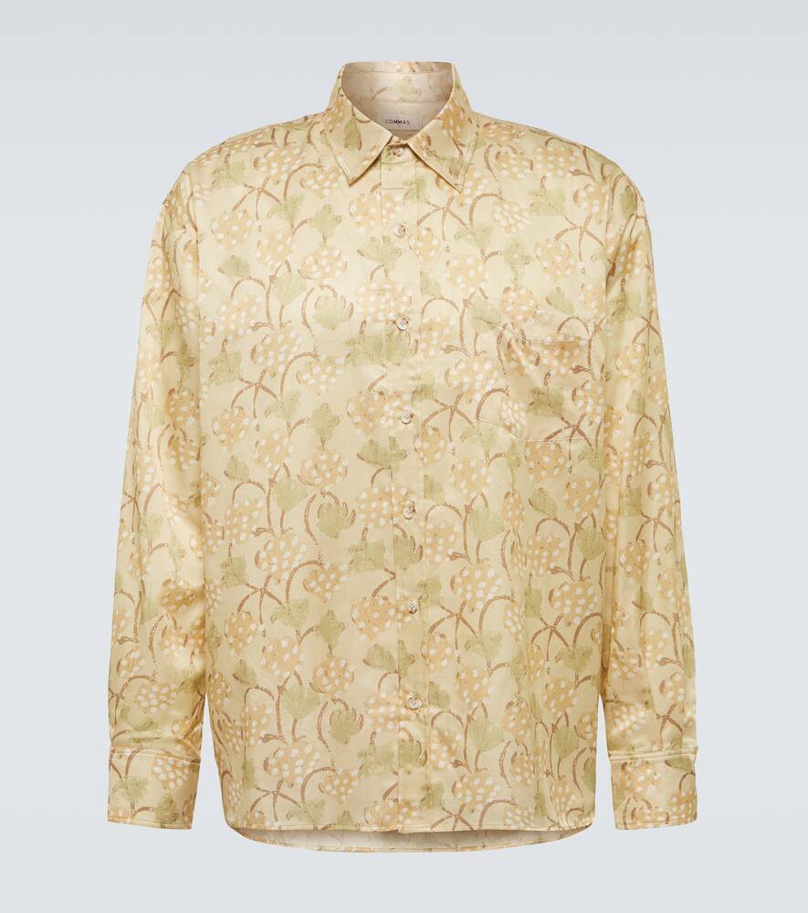 Commas Printed silk and cotton shirt