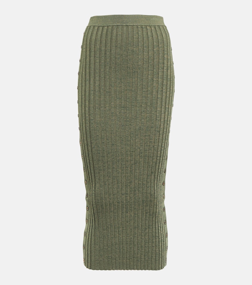Simkhai Ashton ribbed-knit midi skirt