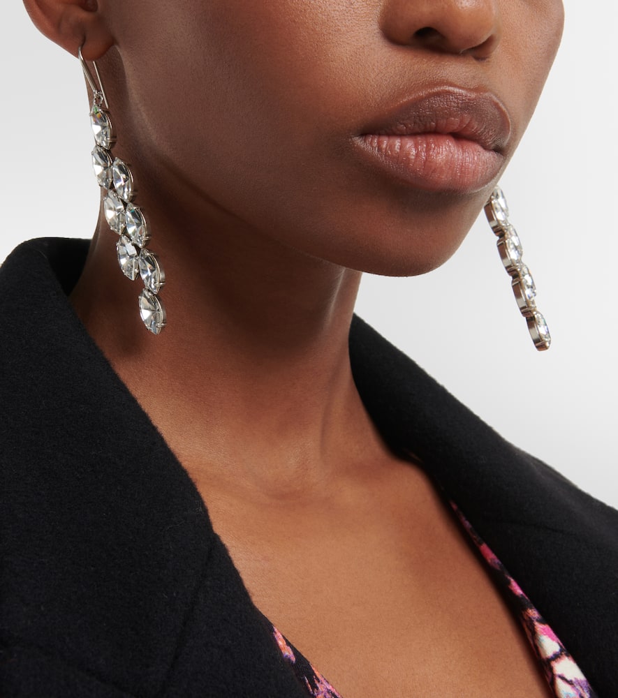 Isabel Marant Embrace Crystal-embellished Earrings In Silver