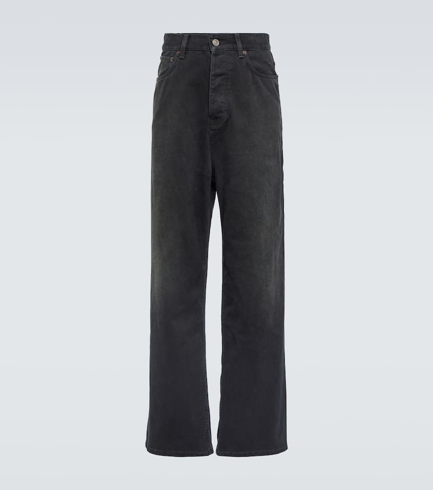 Mid-rise cotton wide-leg pants
