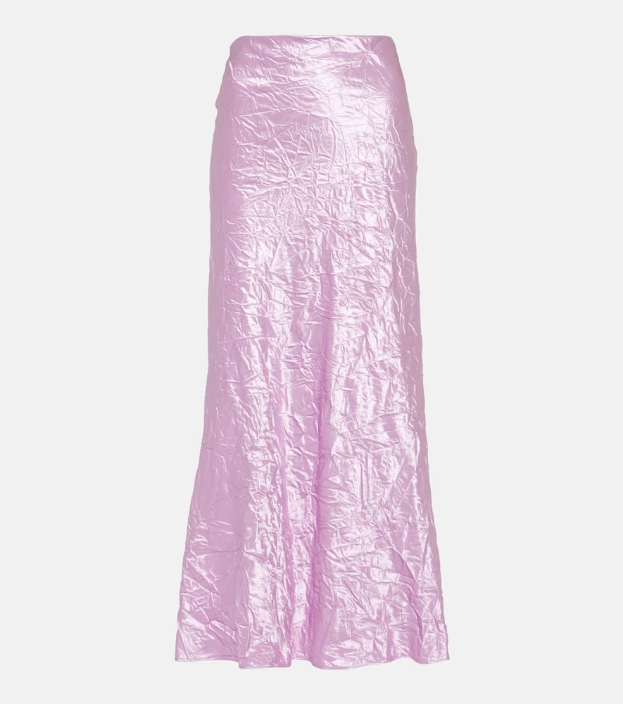 The Attico Crinkled satin slip skirt