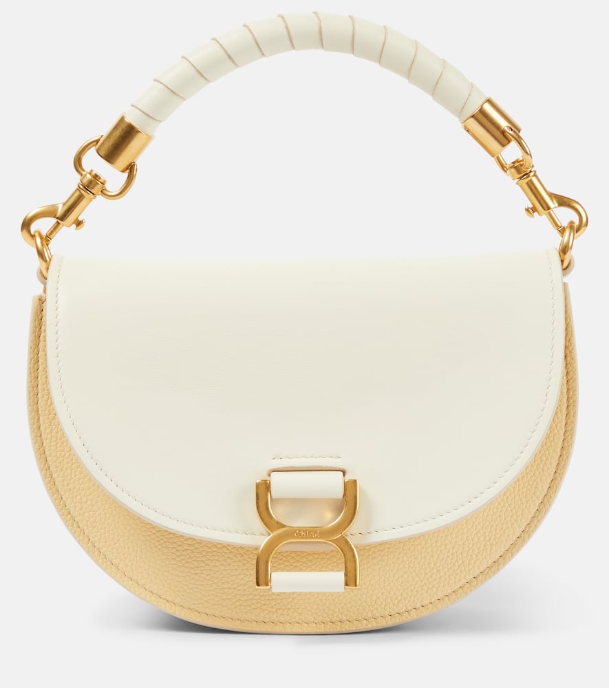 Chloé Marcie Small Leather Tote Bag In White