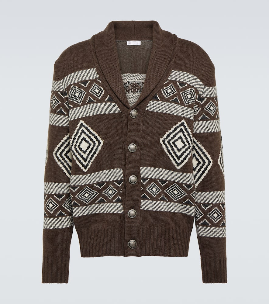 Brunello Cucinelli Jacquard cashmere cardigan