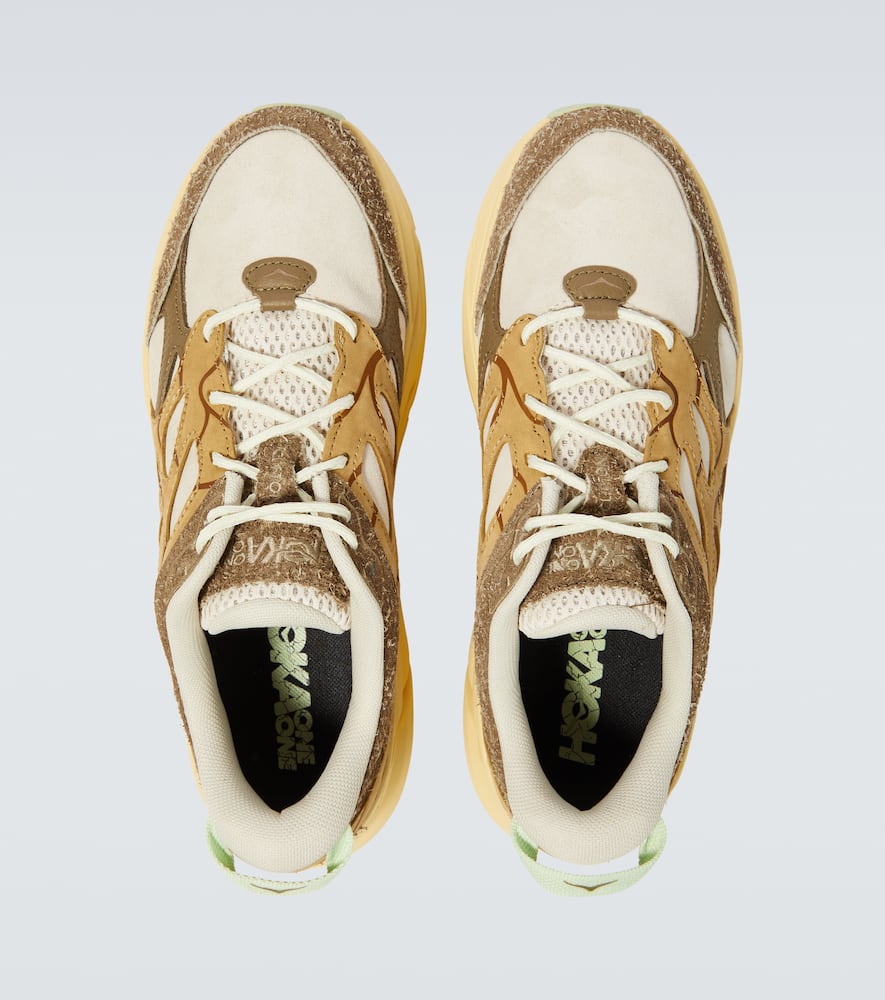 Shop Hoka One One Clifton L Suede Sneakers In Beige