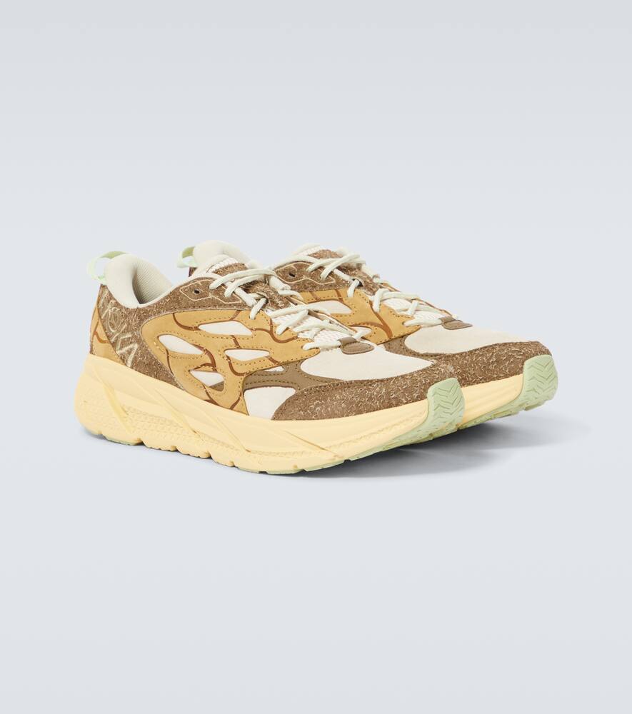 Shop Hoka One One Clifton L Suede Sneakers In Beige