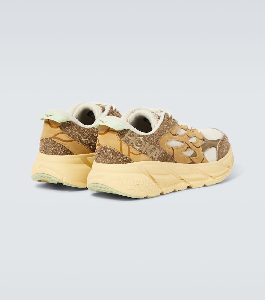 Shop Hoka One One Clifton L Suede Sneakers In Beige