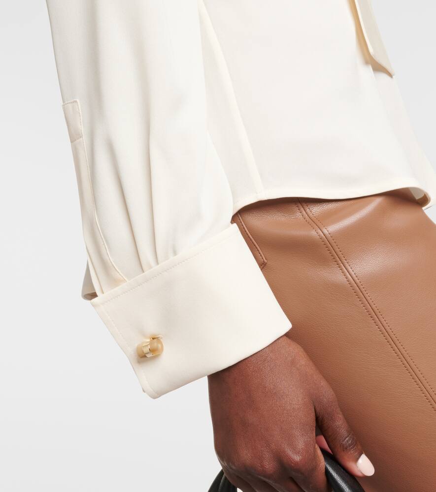 Max Mara Paraggi Tie-neck Silk Blouse In White