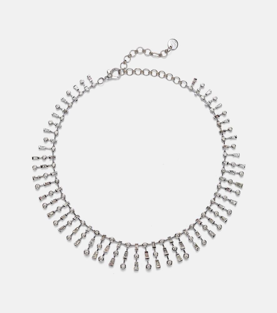 Shay Jewelry Triple Mixed Diamond 18kt white gold choker with diamonds