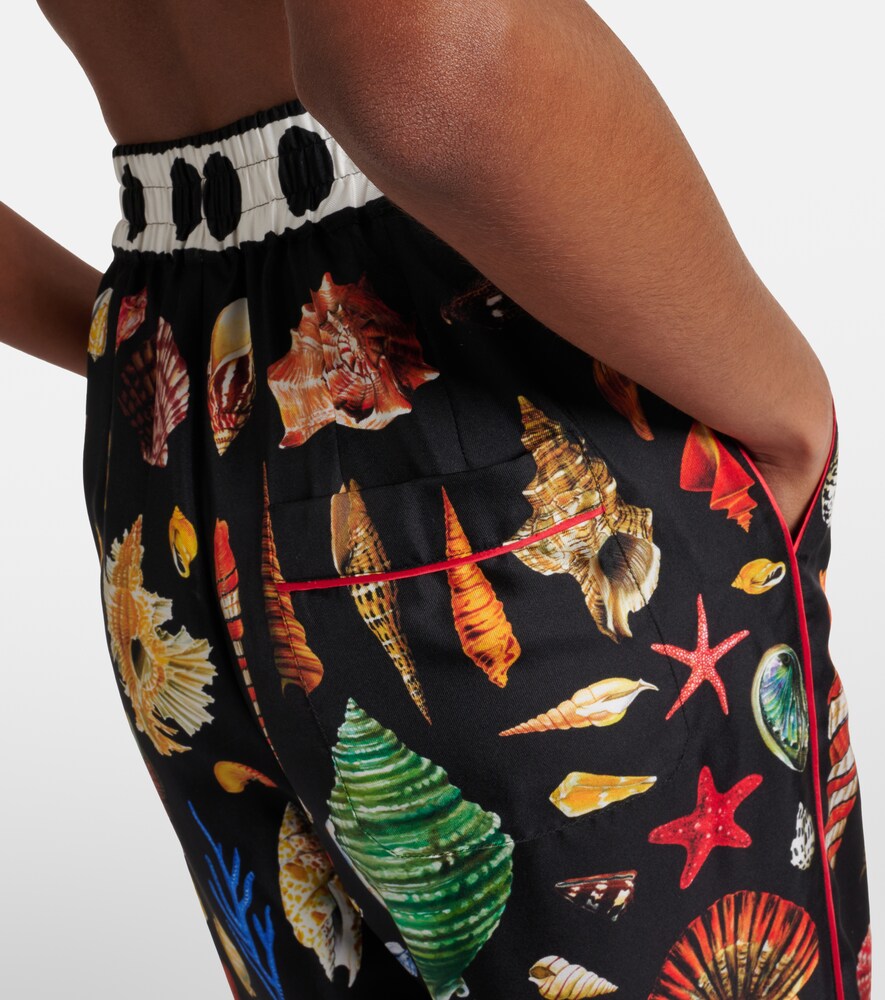  Dolce&gabbana Dolce&gabbana Capri Printed Silk Satin Pants 